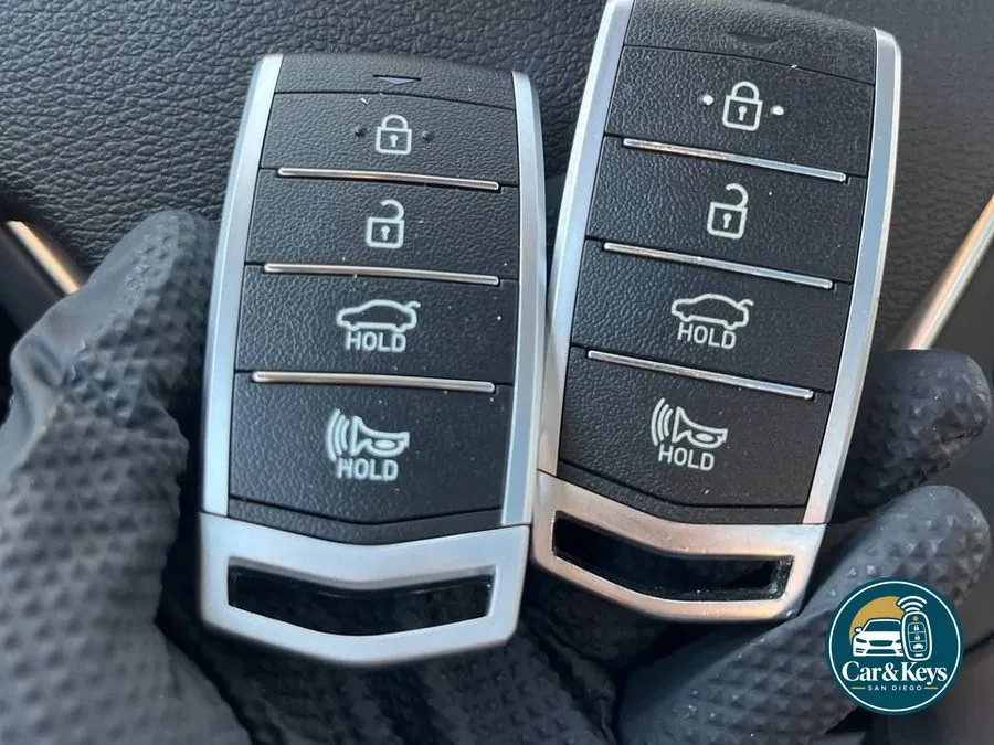 Two Genesis smart keys programmed at the car