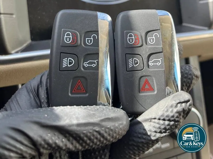 Two Land Rover smart keys programmed at the dash