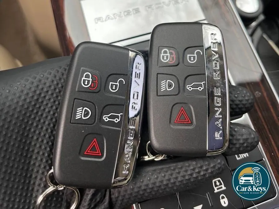 Two programmed smart keys inside a Range Rover