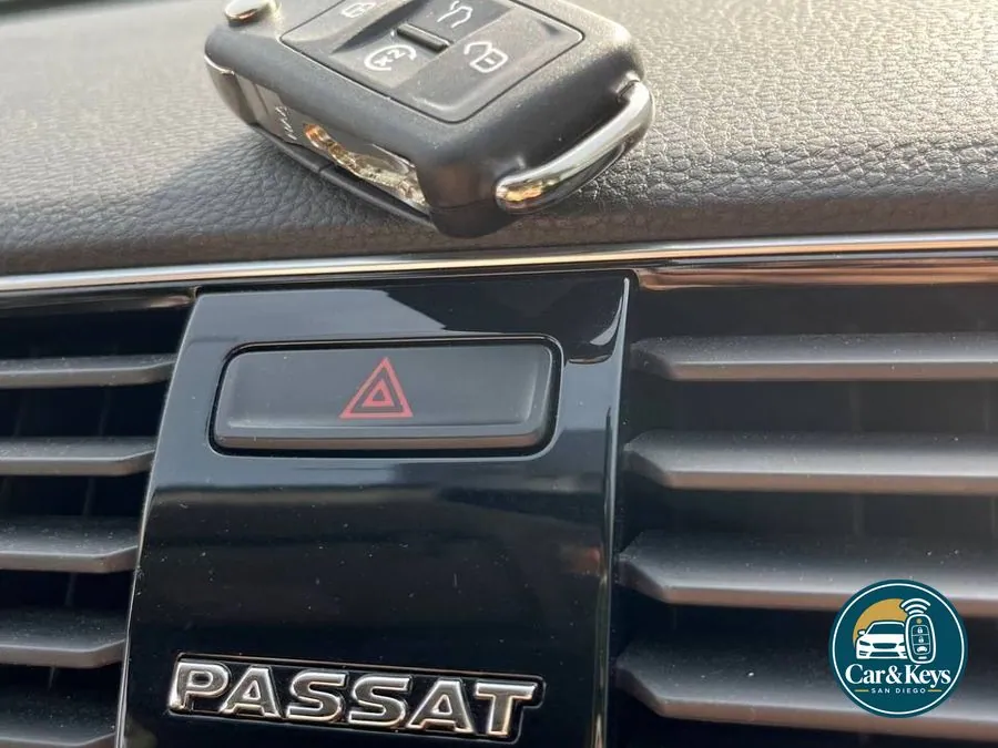 A Volkswagen Passat key on the dash